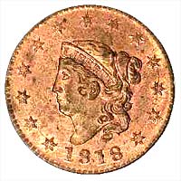 Matron Head Coronet Cent 1816-1839