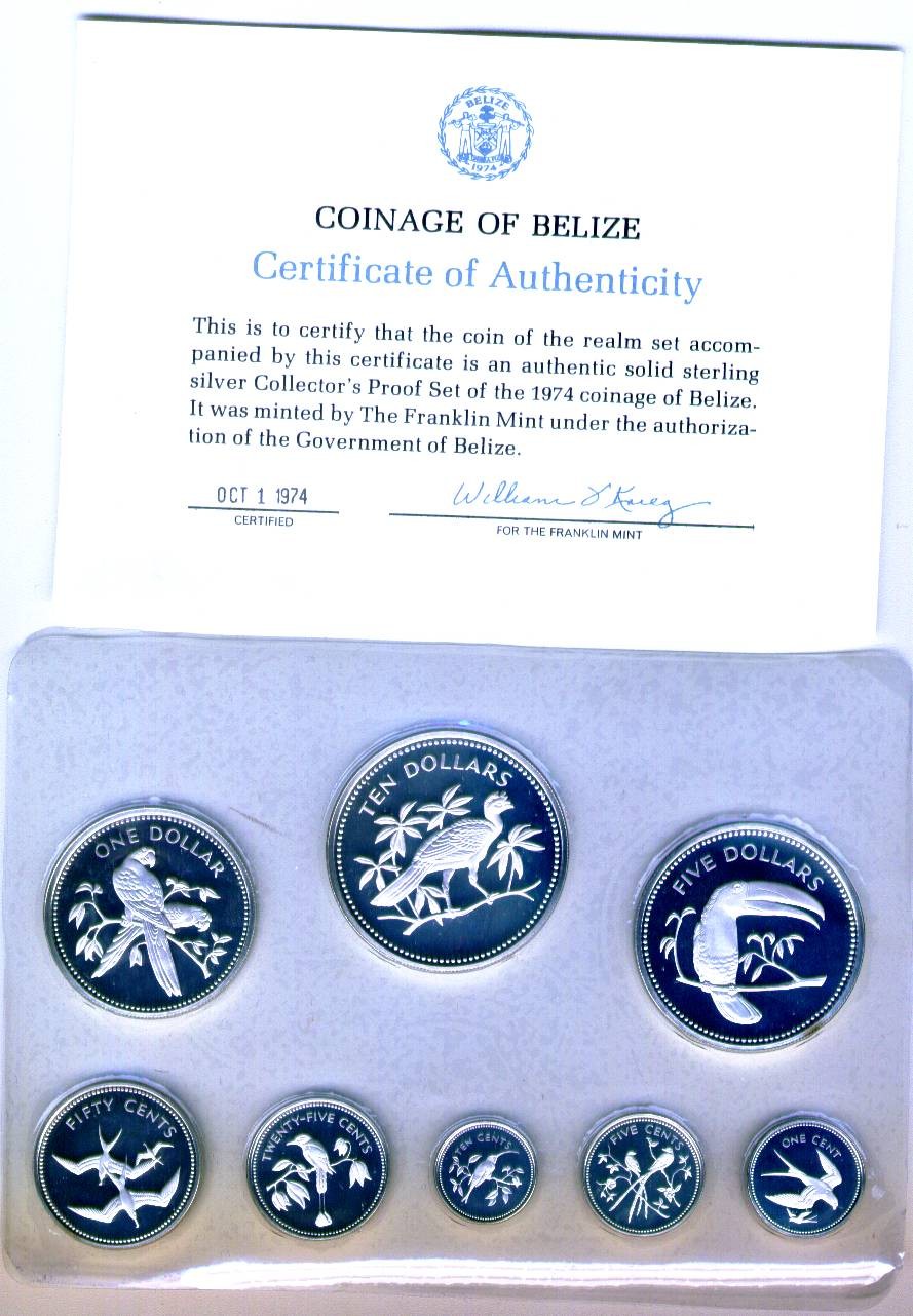 Belize 8 Coin Proof Silver Set