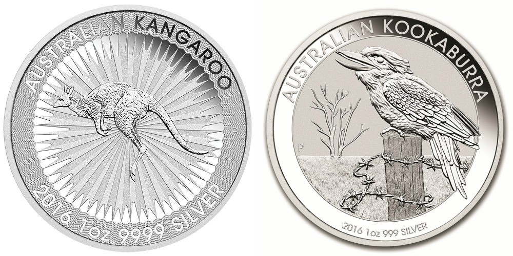 Silver Australian Kookaburra & Kangaroo