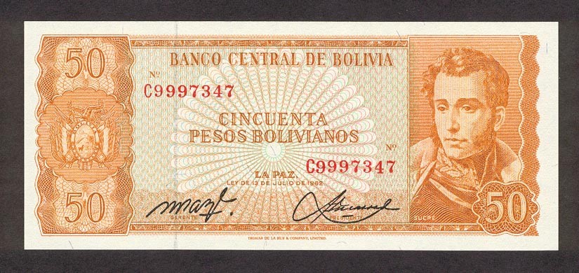 Bolivia 50 Pesos P-162a