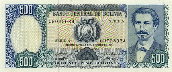 Bolivia 500 Pesos Bolivianos P-166
